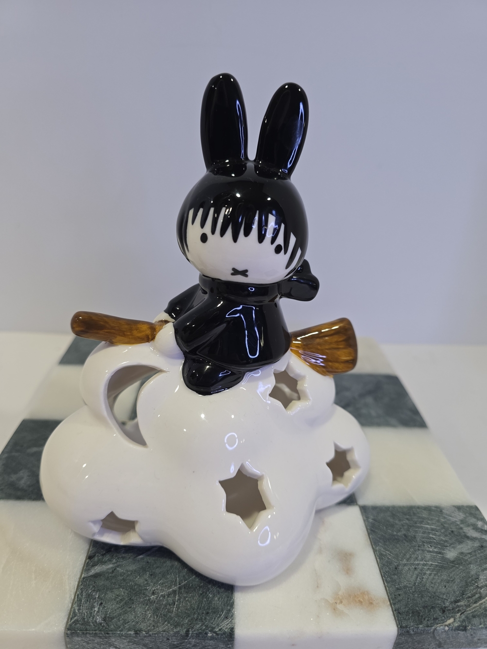 New! Blue Sky Miffy Halloween Witch Broom Light Up LED Figurine.
